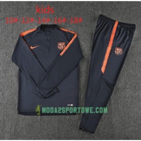 FC Barcelona Dziecięcy Komplet Bluzy Treningowe Czarny Pomarańczowy 2018/19